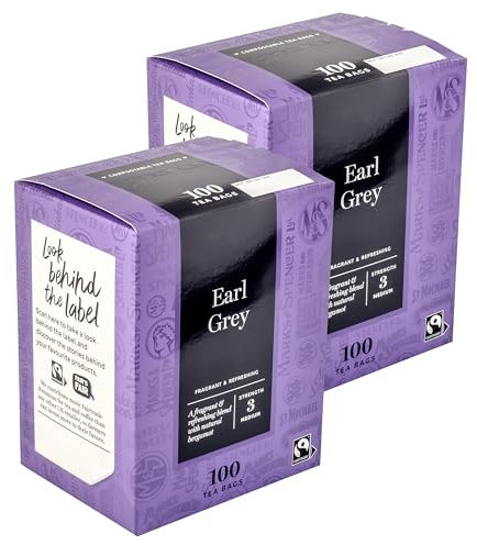 200 Traditional Earl Grey Teabags, 200 Bags (2 x 100pk), Strength 3, Zesty & Fragrant with Natural Bergamot