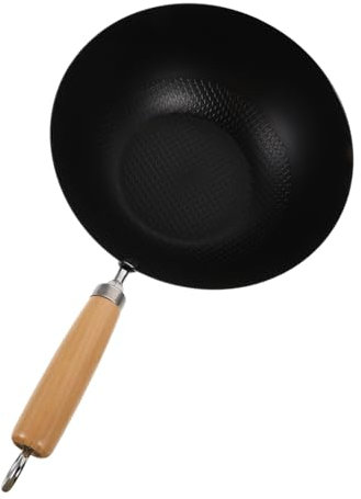 GALPADA Small Iron Pot Wok Pan for Kitchen Cooking for One-person Meals Compatible Stove and Induction Hob