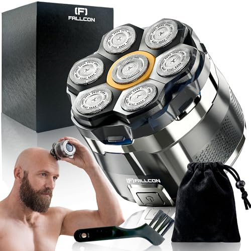 Afeitadora Cabeza Hombre 7D 2026 XL | Máquina Afeitar Cabeza 8500 RPM Alta Potencia | Afeitadora PREMIUM 7 Cabezales Magnéticos | Uso Seco y Húmedo | Impermeable | USB-C