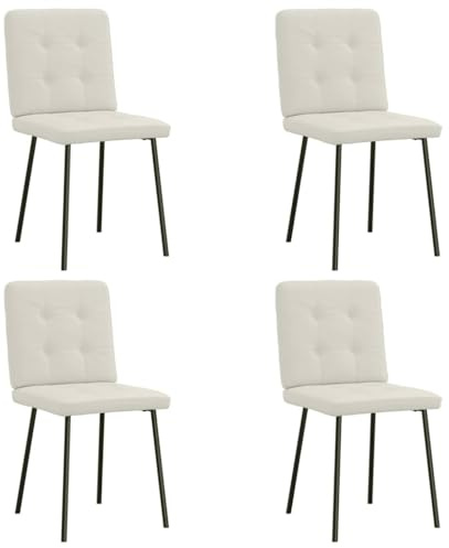 Frdhee Sillas de visitantes voladizo para comedor, 4 unidades, terciopelo crema, para cocina, comedor, moderno, fácil de configurar