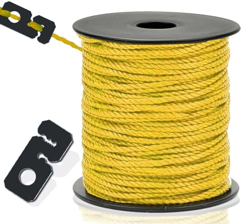 Smartyfix Maurerschnur – 100m 1,7mm – inkl. Schnurspanner – reißfest & witterungsbeständig – Perfekt als Richtschnur, Bauschnur, Pflasterschnur & Lotschnur