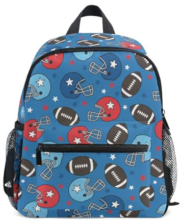 ALAZA Toddler Backpack for Boys Girls American Football Helmet Kids Backpacks Primary Preschool Kindergarten School Bag Bookbag Nursery Backpack Travel Rucksack Daypack