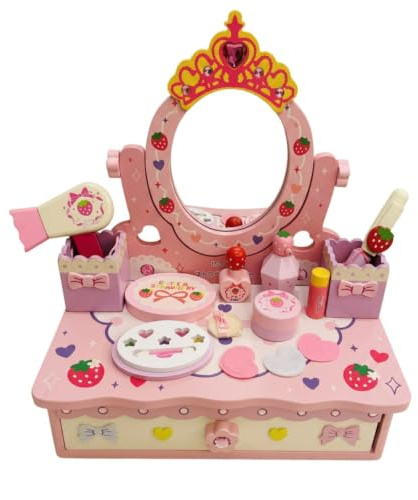 FytStycale Coiffeuse avec Miroir Compact Boîte à Maquillage Robuste Jouet pour Filles, Enfants, Jeux D'imitation