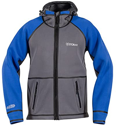 STORMR Men's Typhoon Neoprene Waterproof Windproof Warm Comfortable Maneuverable Foul Weather Jacket, Blue Smoke, X-Large
