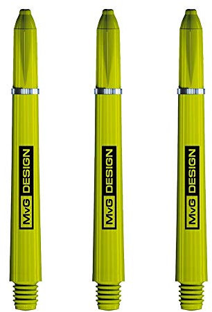 Winmau MvG Van Gerwen Signature Nylon-Schäfte, starke Dart-Schäfte, Medium 48 mm, Grün (3 Sets)