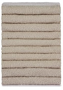 Tuiste Handtücher Set Anthrazit Grau |%100 Baumwolle Handtuch Set 8 Teilig | 2X Badetücher Set, 4X Handtücher, 2X Gästetücher | Weich und Saugstark | Farbe : 10 Gästetücher, Sand Beige