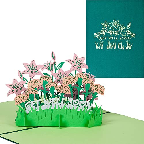 Tarjeta de condolencia en 3D con sobre, tarjetas de condolencia, tarjeta de condolencia, tarjeta de felicitación para Well Soon