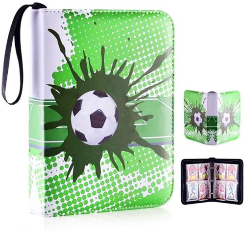 MOERAE Fußball Karten Sammelalbum, Fußball Sammelkarten Album, Sammelalbum Fussball, Sammelmappe mit Sammelkarte Hüllen, für Aufbewahrung Sammelkarten, Brettspielkarten, 50 Seiten 400 Karten