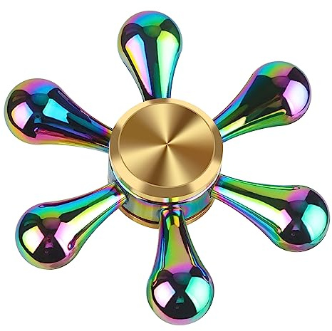 Aolcev Fidget Spinner Metal Fidget Toy Hand Spinner for Kids Adults Fast Bearing Fidget Spinners Rainbow Handheld Spinners Toys for EDC ADHD Focus Anxiety Stress Relief Desk Toys Fidget Toys-Colorful