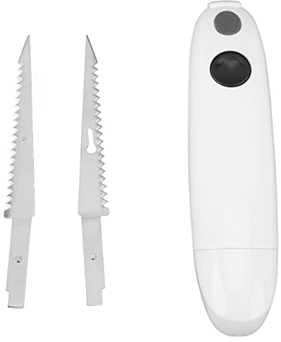Cuchillo para Carne Eléctrico Inalámbrico, Cuchillo con Pilas, Cuchillo para Filete Eléctrico Inalámbrico de Acero Inoxidable, Cuchillo para Carne Portátil para el Hogar,