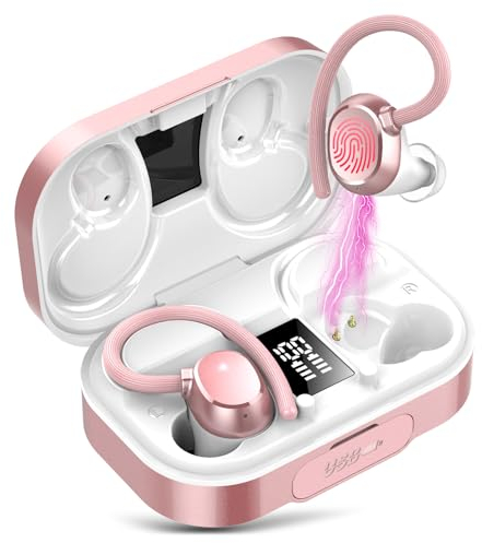 Auriculares Inalambricos Deportivos, Auriculares Bluetooth 5.3 con powerbank, 120H de Reproducción con Cancelacion Ruido ENC, Auriculares Inalambricos IPX7 Impermeable, Carga Rápida USB-C Pantalla LED