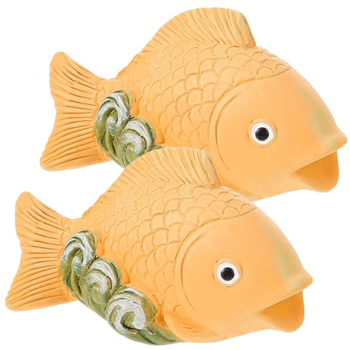 Housoutil Keramik-Fisch-Toilettenboden-Bolzenkappen 2 Stück Toiletten-Bolzenkappen Süße -Koi-Badezimmerdekoration Lustige Meeres-Themen-Gadgets Für Toilettenschüssel-Bolzen