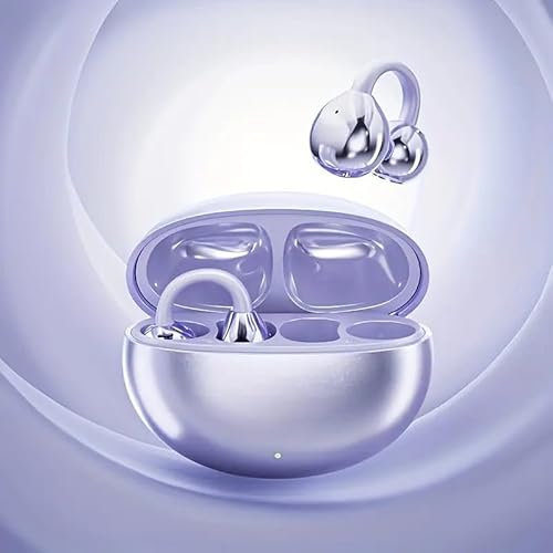 RETZLA Kabellose Bluetooth-Ohrhörer, Clip-on-Design, halboffene Rückseite, Touch-Steuerung, Geräuschunterdrückung, Sprachanruf, kabellos 5.4, schweißfest, leicht, sichere Passform für Laufen