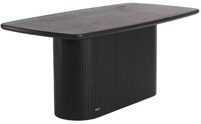 Home Deluxe Esstisch RABOS – Schwarz, Eiche geölt (180 x 75 x 90 cm) | Massiver Holztisch im modernen Design für Esszimmer & Küche