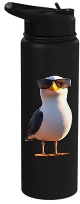 Seagull Beach Sea Herring Gull Ocean Cute Seagulls Stainless Steel Insulated Water Bottle
