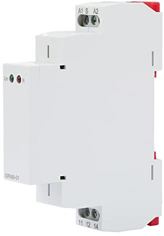 AMONIDA GRM8-01 Elektroniskt impulsrelä Kompakt 18 Mm låsrelä för Flerpunktskontroll i AC/DC12-240V Applikationer
