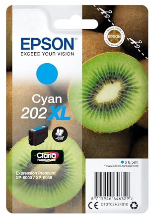Epson EP64632 Original 202XL Tinte Kiwi (XP-6000, XP-6005, XP-6100, XP-6105), cyan