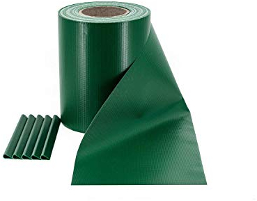 ILESTO PVC Sichtschutzstreifen für Doppelstabmatten – Sichtschutz für Ihren Gartenzaun & Doppelstabmattenzaun - 35m x 19cm inkl. 20 Clips – Moosgrün (RAL 6005)…