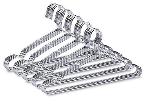 Perchas de Alambre, Paquete de 50 Perchas de Metal Resistentes de 16.5 Pulgadas, Ultra Delgadas, ahorran Espacio TIMMY
