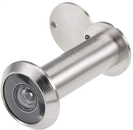 uxcell Door Viewer, Solid Brass 220-degree Door Viewer Peephole with Cover for 2-1/4 to 3-1/2 Inch Thick Door, Brushed Satin Chrome Finish