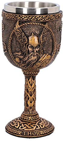 Nemesis Now D4719P9 Thor Goblet 17cm, Resin w. Stainless Steel, Bronze