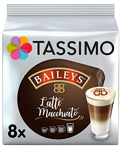 Tassimo Latte Machiatto Baileys Coffee medium roast Capsules, 16count