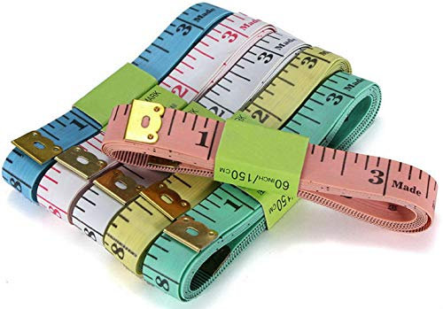 2X Dual Side Measuring Tape Colourful Tailor 60 Inch 150 cm Double Scale Measurements Sewing Cloth Tailor Soft Tape for Family Measure Multi Colours