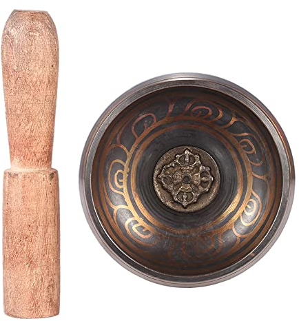 Btuty 2,8 Zoll (2,8 Zoll), tibetische Glocke, Metall, Klangschale mit Striker für buddhistische Meditation & Healing Relaxation