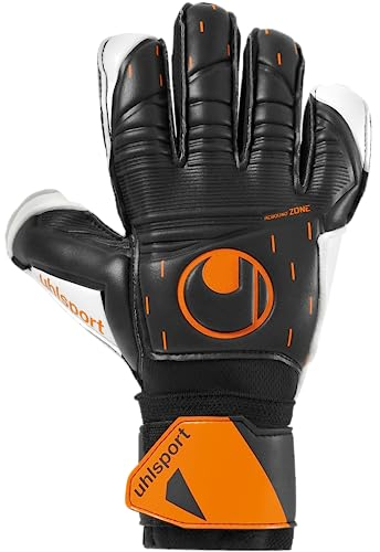 uhlsport SPEED CONTACT SOFT FLEX FRAME Torwarthandschuhe Fußball schwarz/weiß/fluo orange Größe 10.5