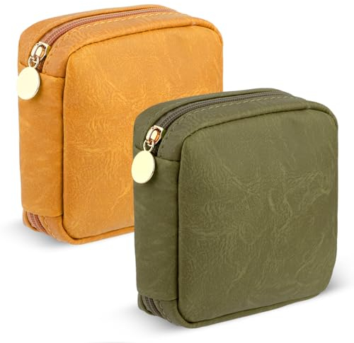 Amabro 2 Stück Damenbinden Aufbewahrungsbeutel, Tampon Aufbewahrung Binder Perioden Tasche Hygienebeutel Slipeinlagen Box Aufbewahrungstasche Klein für Damen Aufbewahrung Tampon Kosmetik