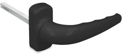 Amig - Poignée de Porte à Plaque Renforcée - Modèle Sendoa - en Aluminium - Dimension : 125 X 66 mm - Carré de 8 mm - Noir