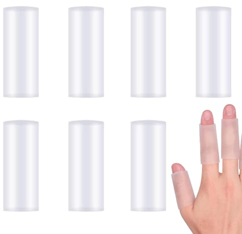Fundas de silicona para el pulgar, protectores de gel para dedos de silicona, paquete de 6 fundas transparentes para dedos, protector de gel elástico para aliviar el dolor, antideslizante y