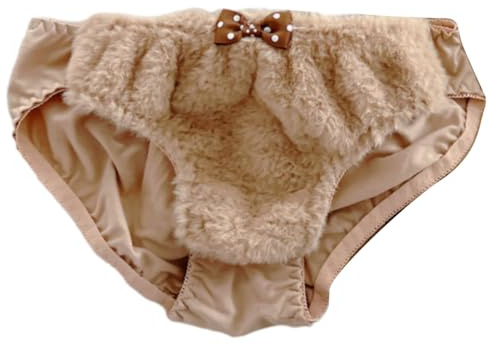 Asukohu Femmes Cartoon Ours Hiver Lingerie Tube Top Citrouille Shorts Culotte Écolière Japonais Anime Cosplay Sous-vêtements Intime Hiver Thermique Fourrure Culotte, Sous-vêtements simples, L