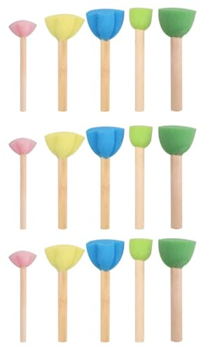 ERINGOGO Tampons Éponge de Dessin Animé pour Garçon et Filles, Lot de 15 Pièces, Taille Moyenne, Matériel de Peinture DIY, Jouet Éducatif Créatif pour Garçons et Filles, pour Activités