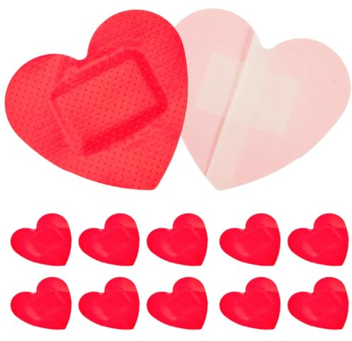 ibasenice 24 Vendajes Adhesivos en Forma de Corazón de Alta Elasticidad para Primeros Auxilios, Material Pe, Fáciles de Transportar para Uso Indoor y Outdoor
