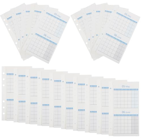 Gogogmee Insertos de Calendario A6 sin Fecha, 20 Hojas Doble Cara, Recambio Mensual para Organizador Personal, Papel Planificador Flexible para Carpeta de Oficina y Uso Doméstico