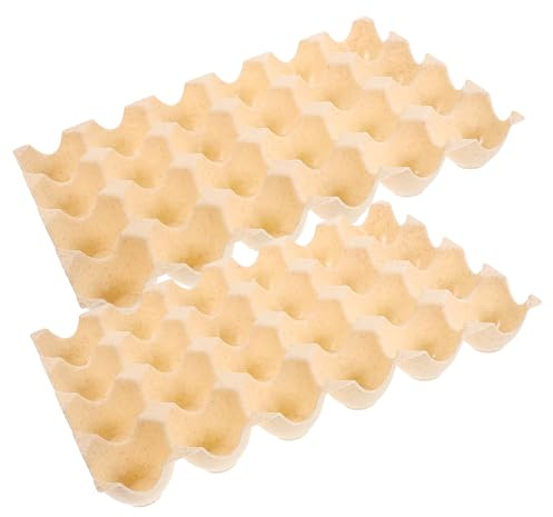 Operitacx Set 2 Scatole per Uova Riutilizzabili 24 Scomparti Beige, Vassoio Portauova Resistente e Leggero, Contenitore per Conservazione e Trasporto Uova di Gallina da Riutilizzabile