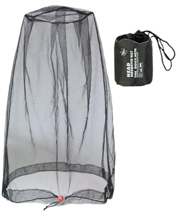 Copricapo a rete anti-mosche, Regolabile con Cordino, Adatta a Cappelli, Morbida, Grande e Lunga, Cappuccio a rete antimosche, Per Campeggio, Trekking, Giardinaggio, Outdoor, Backpacking E Attività