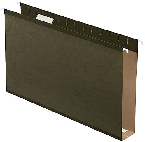 Pendaflex Extra Capacity Reinforced Hanging File Folders, 2, Legal Size, Standard Green, 1/5 Cut, 25/BX (4153x2)