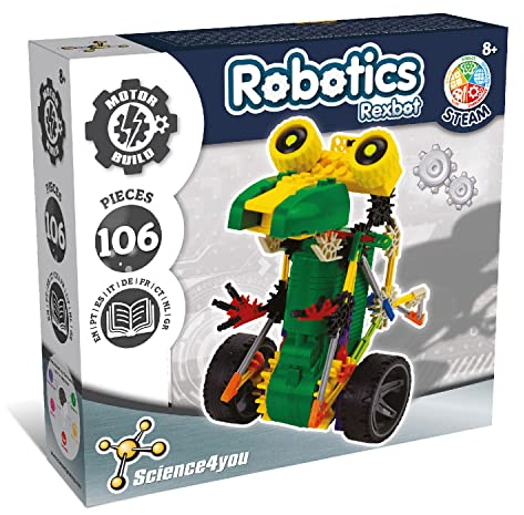 Science4you Robotics Rexbot - Kit Robotica para Niños con 106 Piezas, Robot Interactivo para Montar + Construcciones, Juegos, Juguetes y Regalos para Niños 6 7 8 9 10-14+ Años