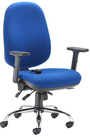 Office Hippo Desk Chair, Ergonomic Office Chair For Home & Office With Adjustable Seat, Back, Arms & Lumbar Pump For Comfort & Support, Computer Chair With Seat Slide - Royal Blue