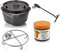 Petromax Feuertopf ft9-t Einsteiger-Set - Dutch Oven mit planem Boden inklusive Deckelheber, Pflegepaste und Untersetzer - für alle Grillarten und offenes Feuer - 7,5 Liter