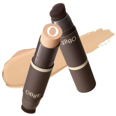OBgE Natural Foundation Stick High Coverage with Brush #2 Beige, 0.49oz