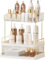 STORICANS Makeup Organiser Storage with Drawer and Removable Makeup Tray,Large Toiletries Organiser Stand Box Skincare Perfume Cosmetics Shelf Organizer for Bathroom,Dressing Table,Vaity,White