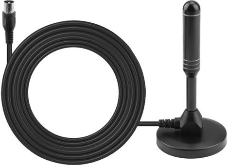 DTA240 Hochleistungs-DVB-T/DVB-T2-Antenne - Stabantenne mit ALU-Massivkern und Magnetfuß, 2m Kabel für Digitales Fernsehen, DVB-T2 Tuner Stick und DAB Radio, Maximale Signalqualität