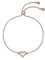 Ted Baker Amorita Crystal Halo Heart Adjustable Bracelet For Women (Rose Gold/Crystal)