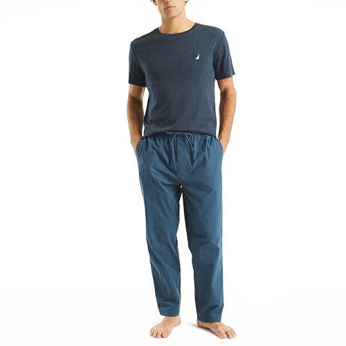 Nautica Sustainably Crafted Poplin Sleep Pant, Ensign Blue, Small