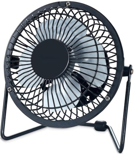 WatioWave Ventilador de sobremesa USB oscilante negro de 3W, ideal para refrescar espacios pequeños y mejorar la circulación del aire.