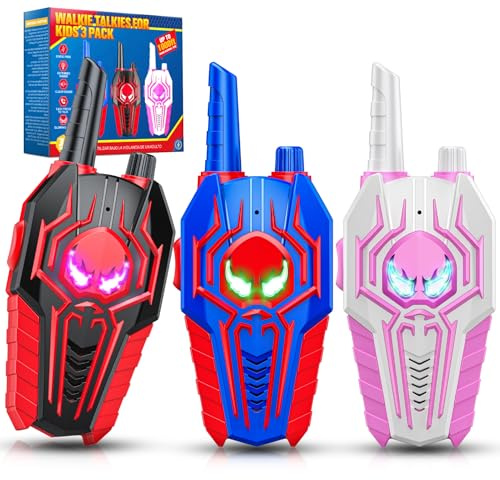 Toyokid Juguetes Niños 3 4 5 6 7 8 9 10 Años, Spider Walkie Talkie Niños Recargable Regalo Niña 3 4 5 6 7 8 9 10 Años Walkie Talkie Juegos Exterior Niños Regalo Niño 3-0 Años