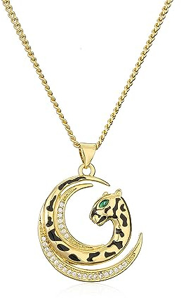 ZCCZJS Collar con Colgante de Cabeza de Leopardo con Cabeza de Tigre de circón, Collar de Hip Hop de minoría Femenina